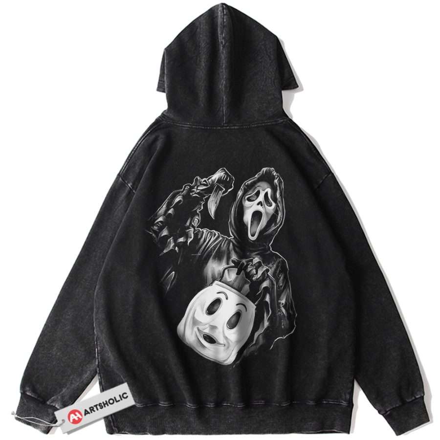 Alternative view of Ghostface Hoodie, Scream Hoodie, Halloween Hoodie, Horror Hoodie, Vintage Hoodie