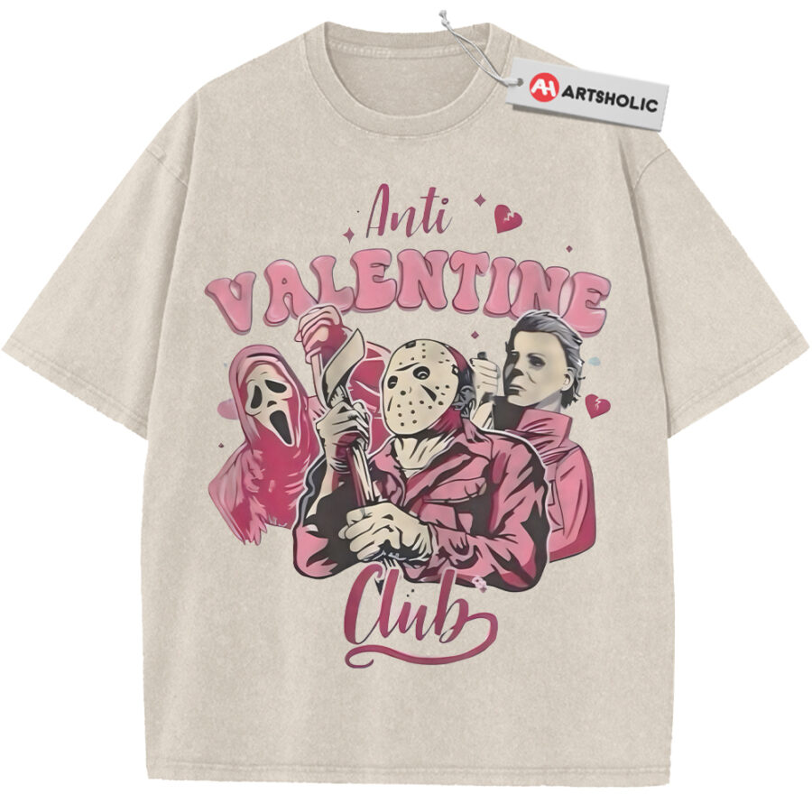 Alternative view of Ghostface Shirt, Michael Myers Shirt, Jason Voorhees Shirt, Horror Shirt, Valentine's Day Shirt, Vintage T-Shirt