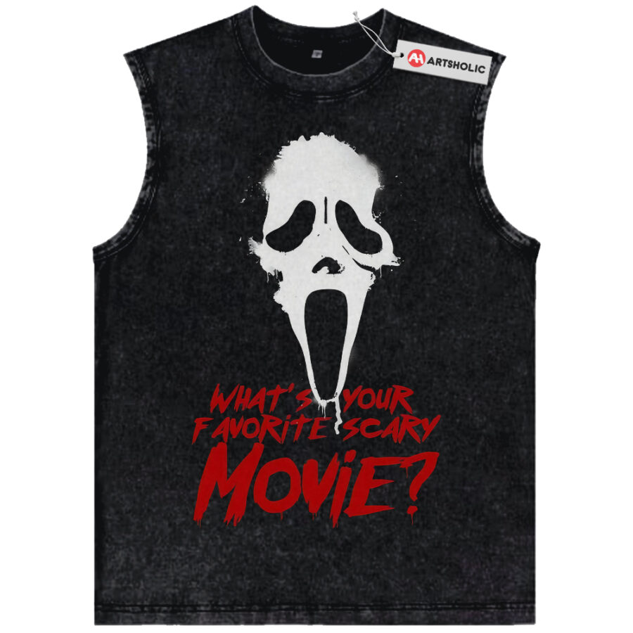 Alternative view of Ghostface Tank Top, Scream Tank Top, Halloween Tank Top, Horror Tank Top, Vintage Tank Top