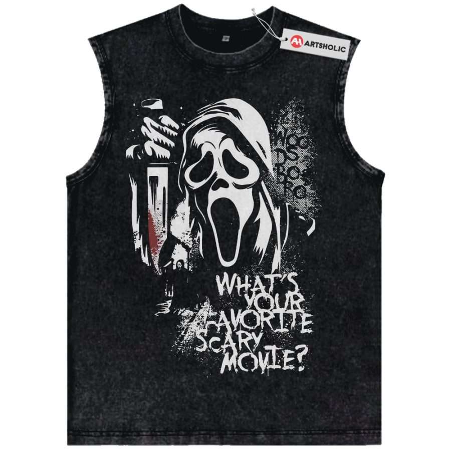 Alternative view of Ghostface Tank Top, Scream Tank Top, Halloween Tank Top, Horror Tank Top, Vintage Tank Top