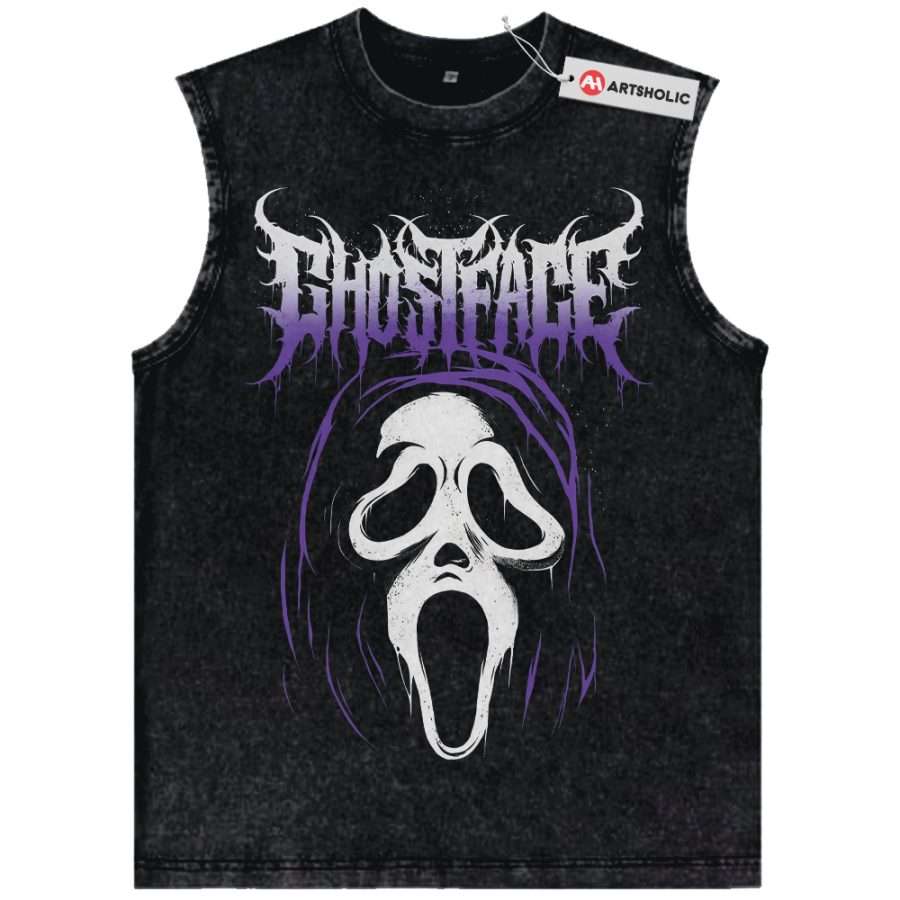 Alternative view of Ghostface Tank Top, Scream Tank Top, Halloween Tank Top, Horror Tank Top, Vintage Tank Top