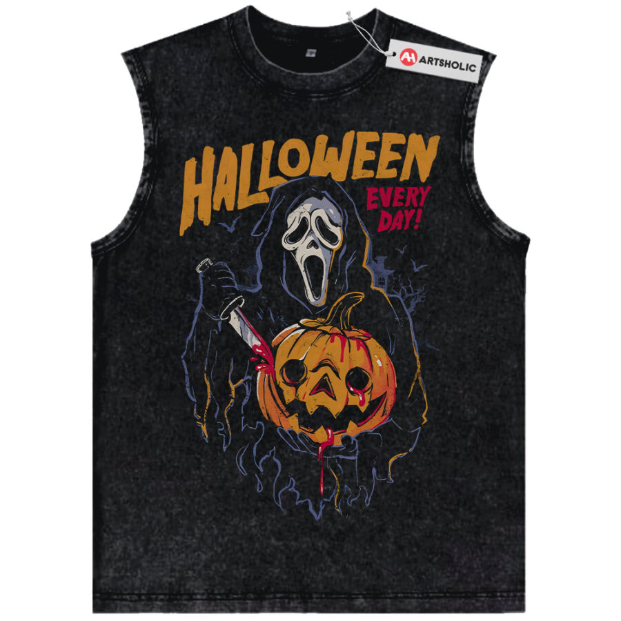 Alternative view of Ghostface Tank Top, Scream Tank Top, Halloween Tank Top, Horror Tank Top, Vintage Tank Top