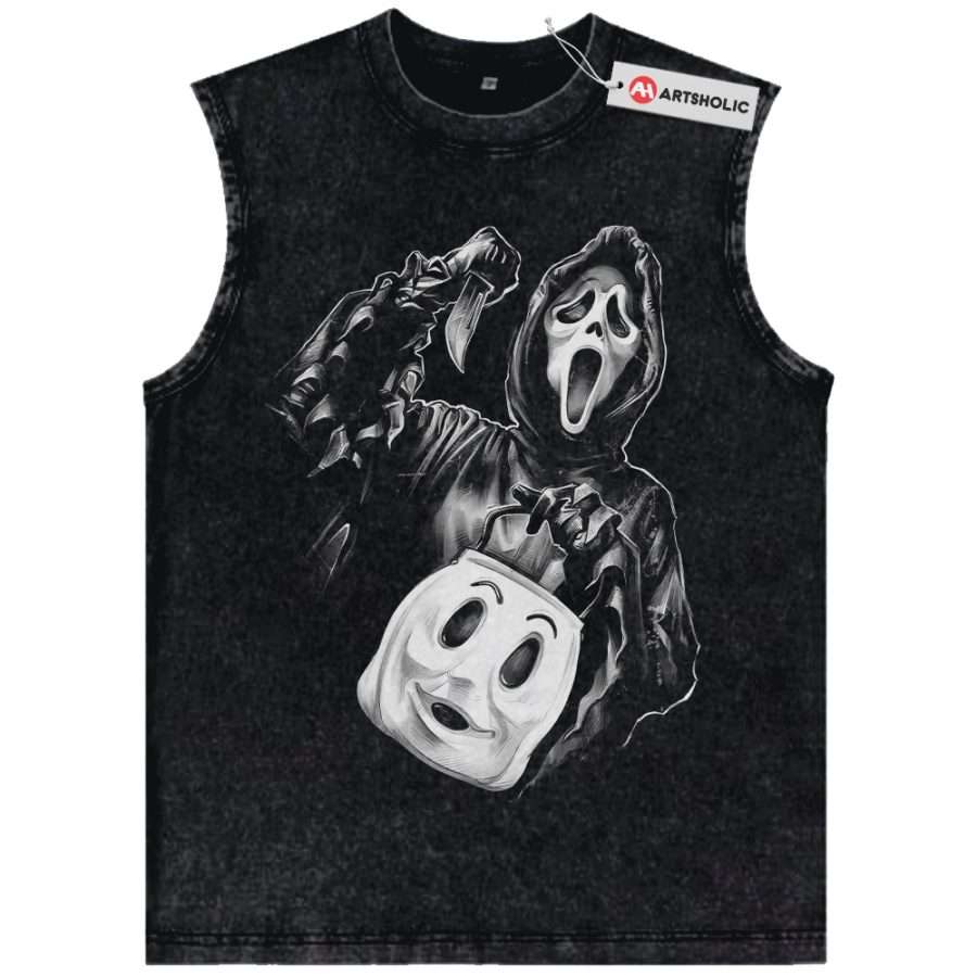 Alternative view of Ghostface Tank Top, Scream Tank Top, Halloween Tank Top, Horror Tank Top, Vintage Tank Top