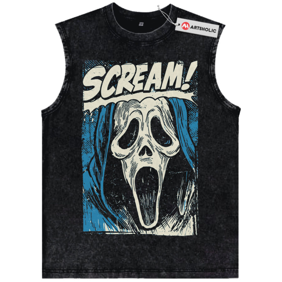 Alternative view of Ghostface Tank Top, Scream Tank Top, Halloween Tank Top, Horror Tank Top, Vintage Tank Top