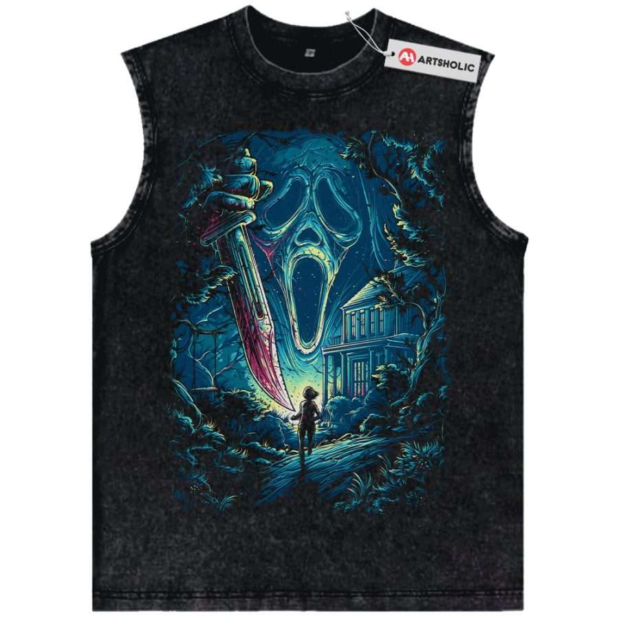 Alternative view of Ghostface Tank Top, Scream Tank Top, Halloween Tank Top, Horror Tank Top, Vintage Tank Top