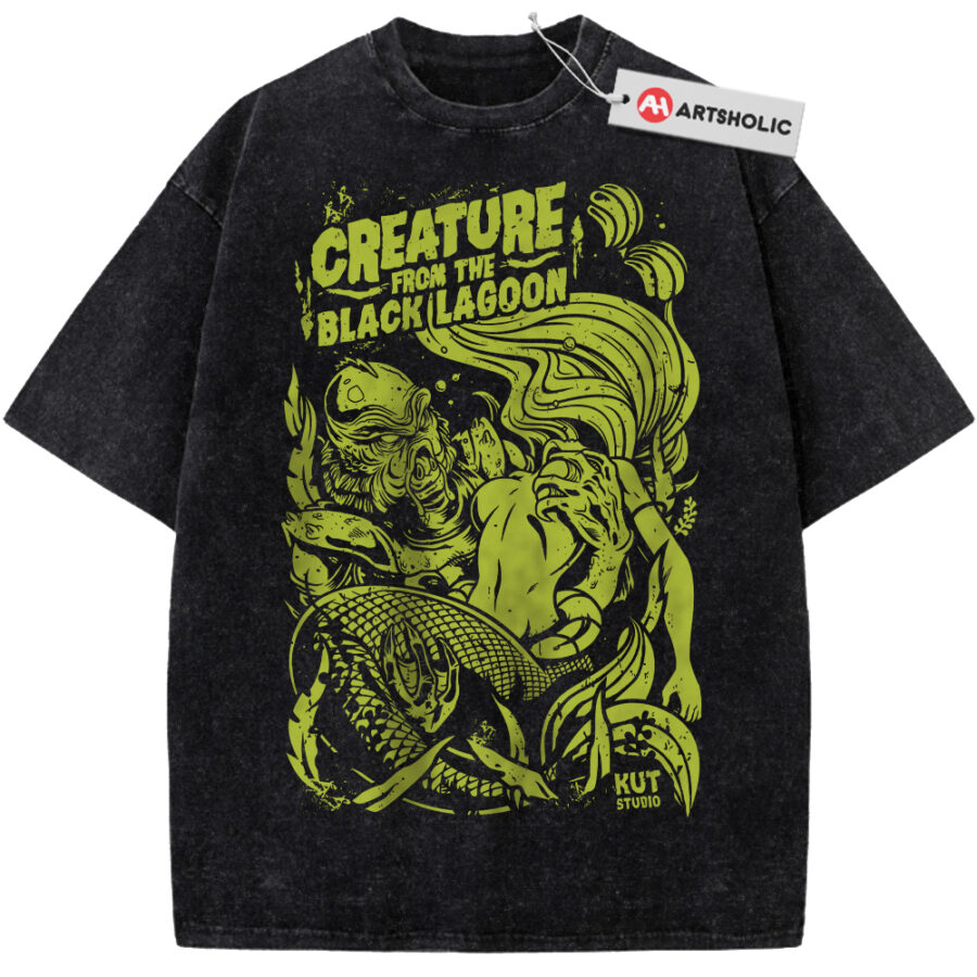 Alternative view of Gill-man Shirt, Creature from the Black Lagoon Shirt, Horror Movie Shirt, Halloween Shirt, Vintage Tee
