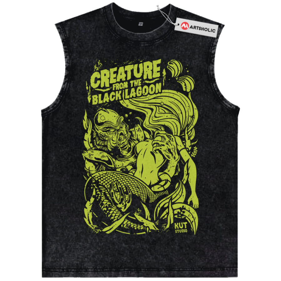 Alternative view of Gill-man Tank Top, Creature from the Black Lagoon Tank Top, Horror Movie Tank Top, Halloween Tank Top, Vintage Tank Top