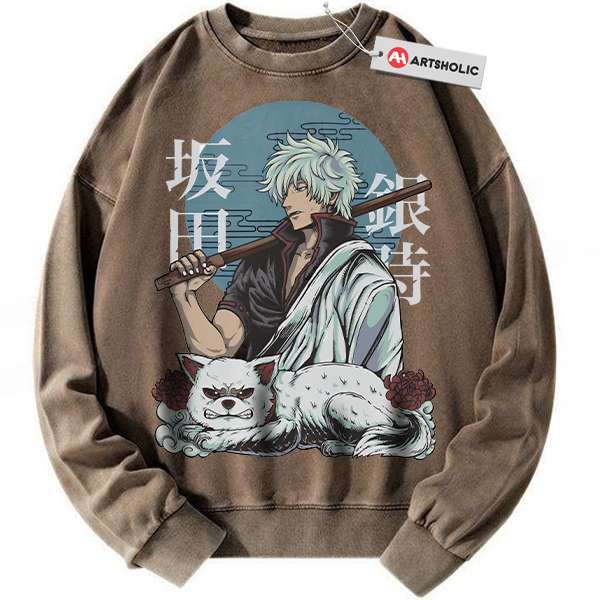 Alternative view of Gintoki Sakata Sweatshirt, Gintama Sweatshirt, Anime Sweatshirt, Vintage Sweater
