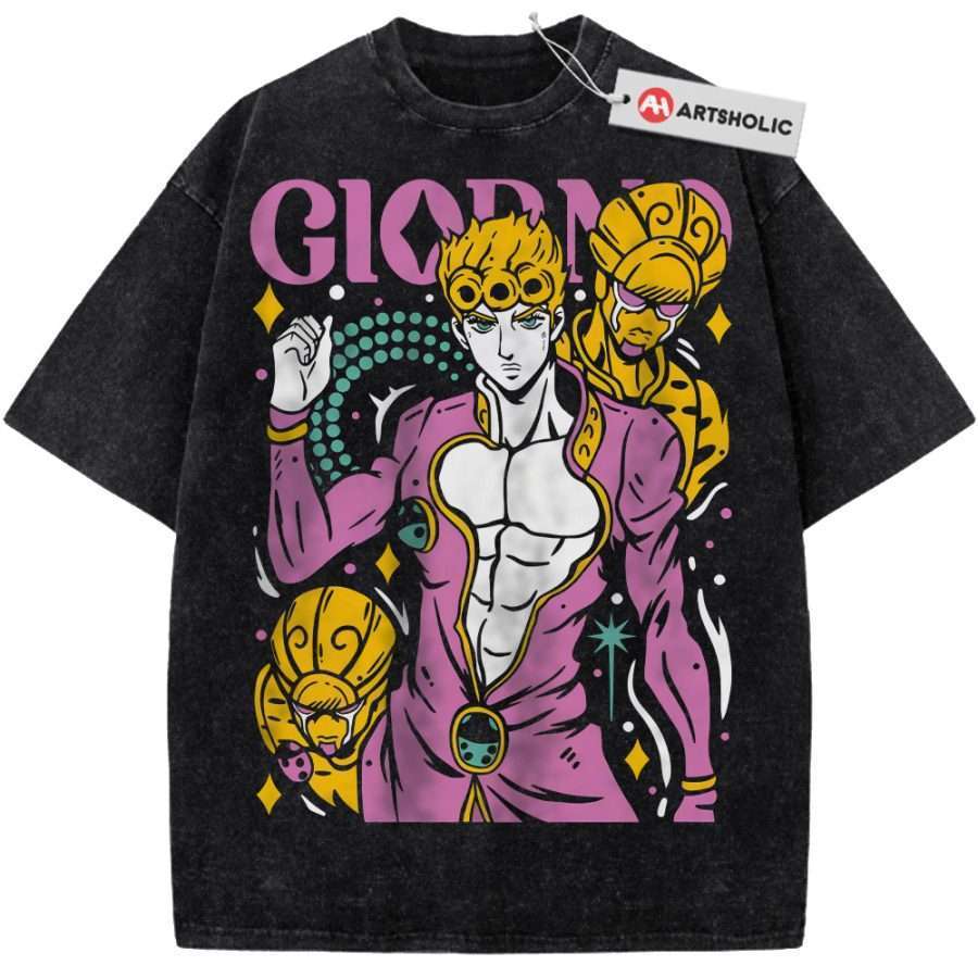 Alternative view of Giorno Giovanna Shirt, JoJo's Bizarre Adventure Shirt, Anime Shirt, Vintage T-Shirt