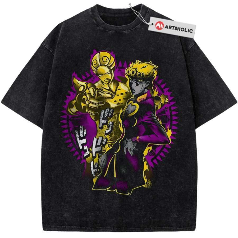 Alternative view of Giorno Giovanna Shirt, JoJo's Bizarre Adventure Shirt, Anime Shirt, Vintage Tee