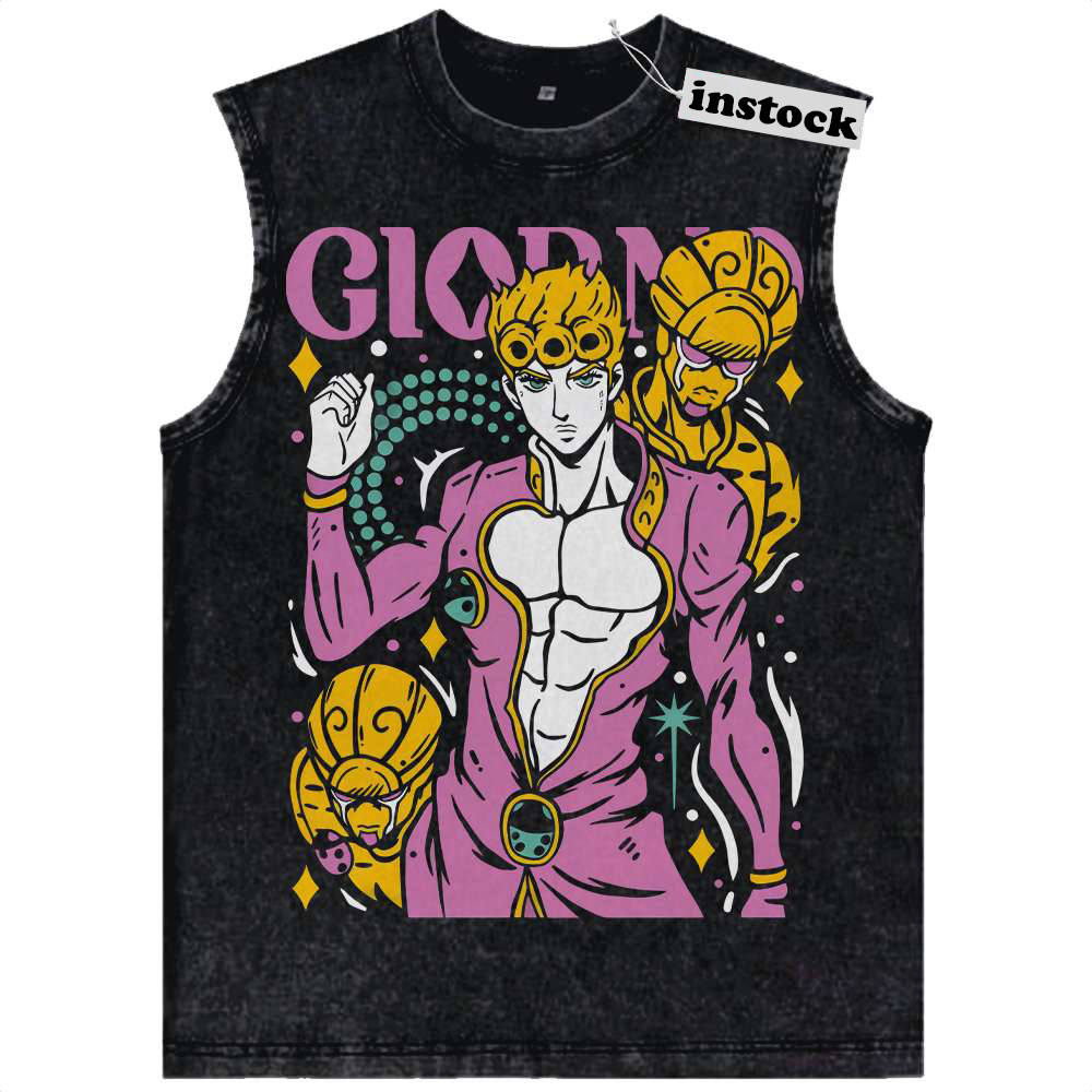 Giorno Giovanna Tank Top, JoJo's Bizarre Adventure Tank Top, Anime Tank Top, Vintage Tank Top