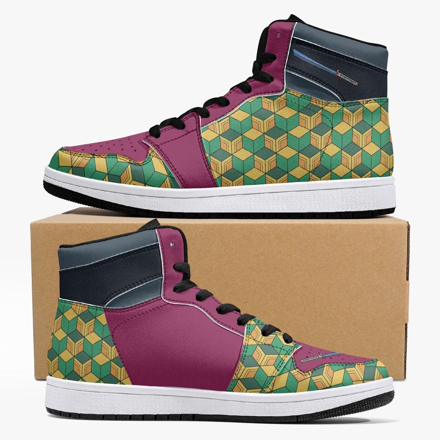 Giyu Tomioka Demon Slayer 2 Custom Sneaker Mid 1 Basketball Shoes - Otaku Hall