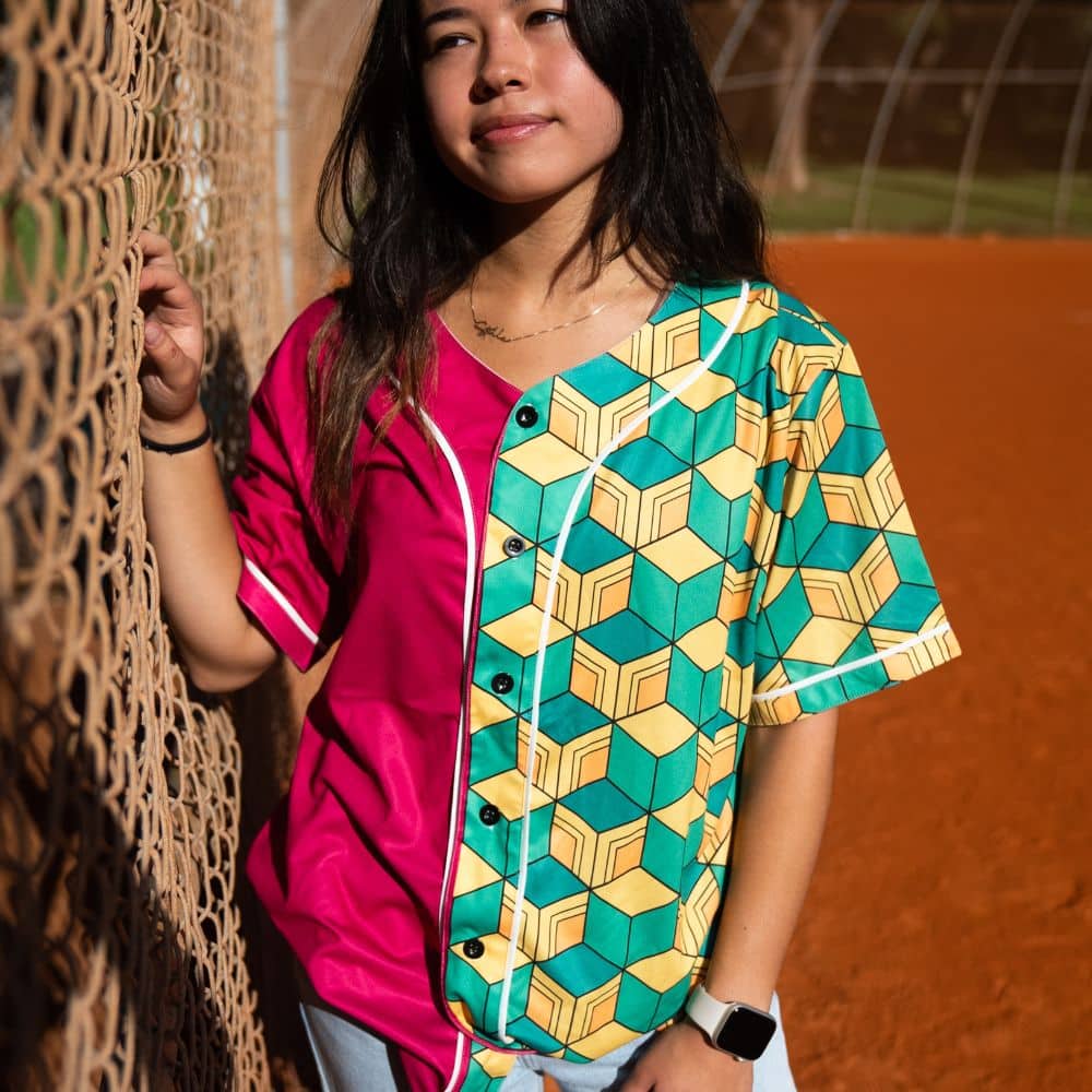 Alternative view of Giyu Tomioka Demon Slayer Baseball Jersey