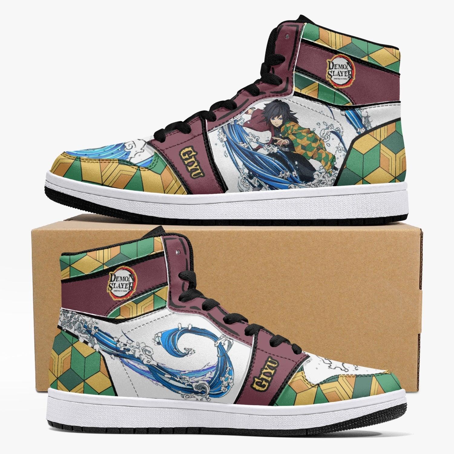 Giyu Tomioka Demon Slayer Custom Sneaker Mid 1 Basketball Shoes - Otaku Hall