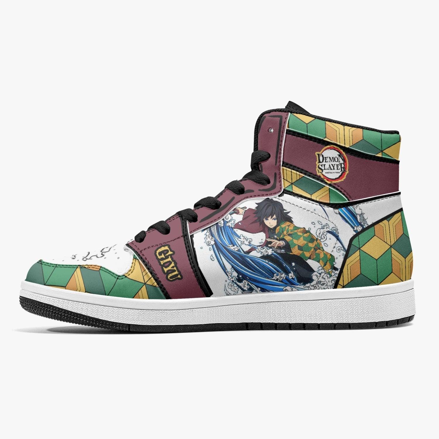 Alternative view of Giyu Tomioka Demon Slayer Custom Sneaker Mid 1 Basketball Shoes - Otaku Hall