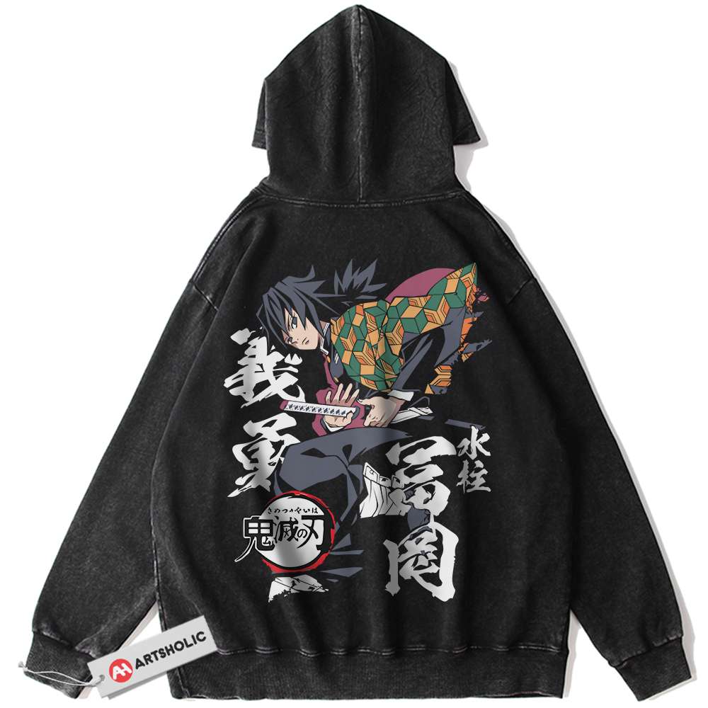 Giyu Tomioka Hoodie, Demon Slayer Hoodie, Anime Hoodie, Vintage Hoodie