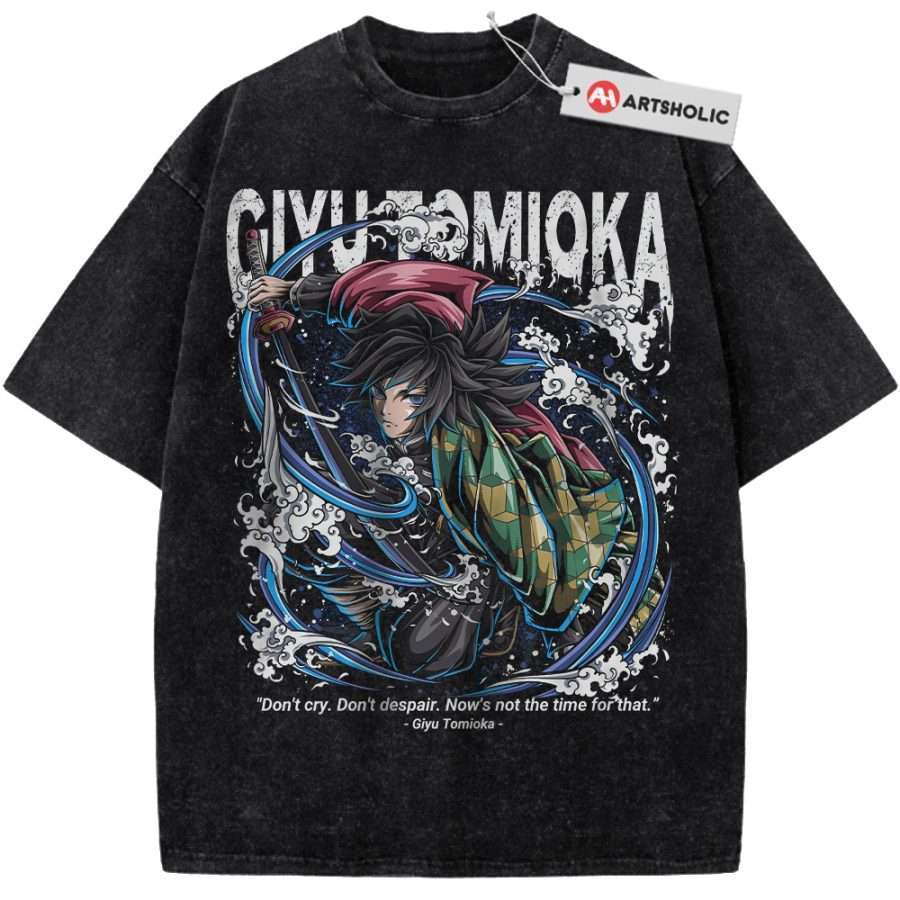Alternative view of Giyu Tomioka Shirt, Demon Slayer Shirt, Anime Shirt, Vintage T-Shirt