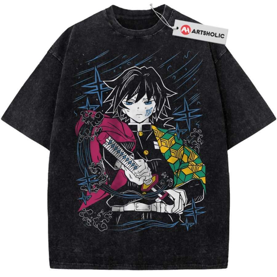 Alternative view of Giyu Tomioka Shirt, Demon Slayer Shirt, Anime Shirt, Vintage T-Shirt