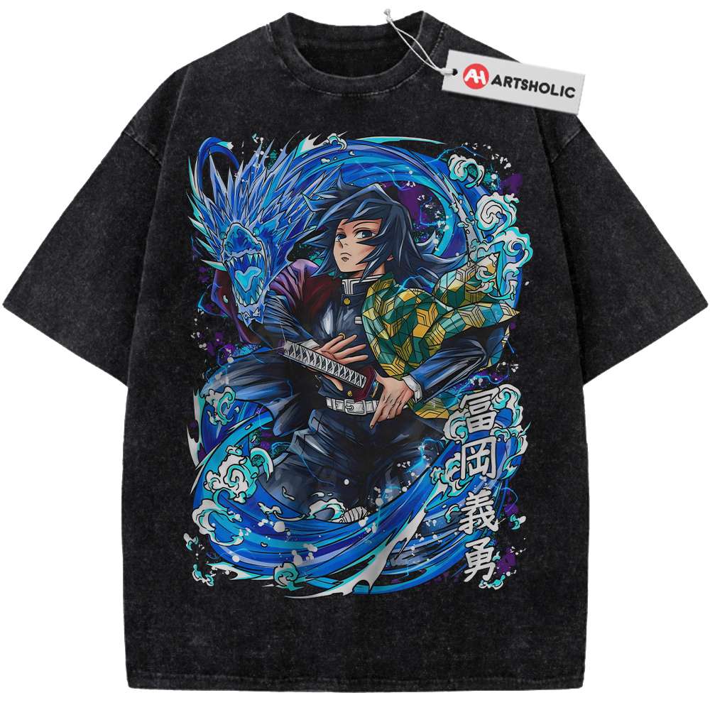 Alternative view of Giyu Tomioka Shirt, Demon Slayer Shirt, Anime Shirt, Vintage Tee
