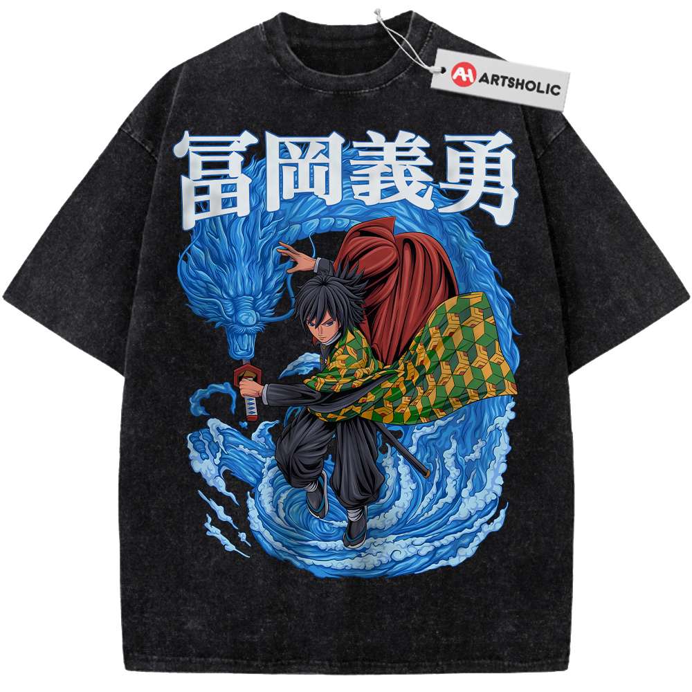 Alternative view of Giyu Tomioka Shirt, Demon Slayer Shirt, Anime Shirt, Vintage Tee