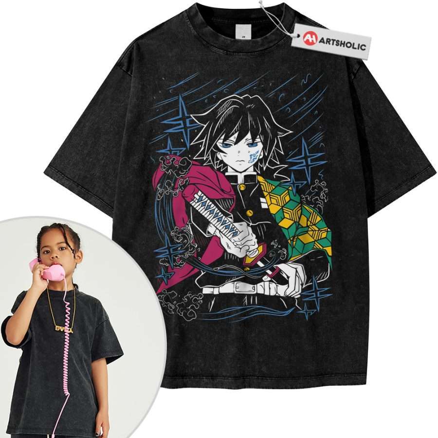 Alternative view of Giyu Tomioka Shirt For Kids, Demon Slayer Shirt For Kids, Anime Shirt For Kids, Vintage T-Shirt For Kids