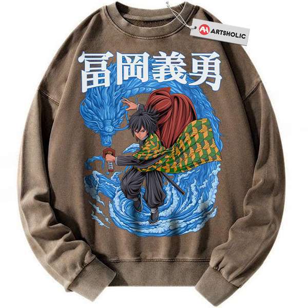 Alternative view of Giyu Tomioka Sweatshirt, Demon Slayer Sweatshirt, Anime Sweatshirt, Vintage Sweater