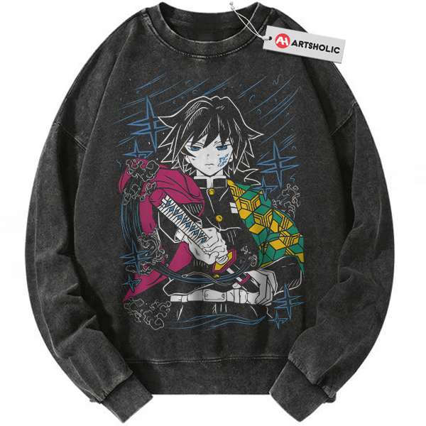 Giyu Tomioka Sweatshirt, Demon Slayer Sweatshirt, Anime Sweatshirt, Vintage Sweatshirt