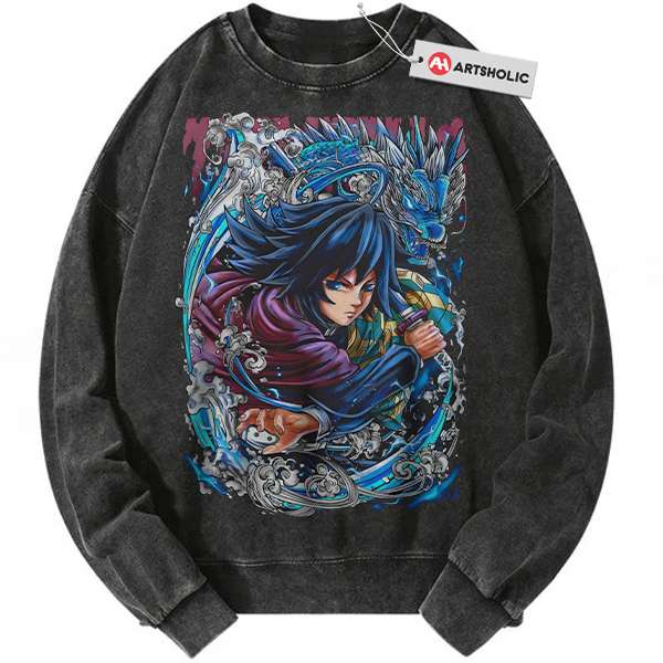 Giyu Tomioka Sweatshirt, Demon Slayer Sweatshirt, Anime Sweatshirt, Vintage Sweatshirt