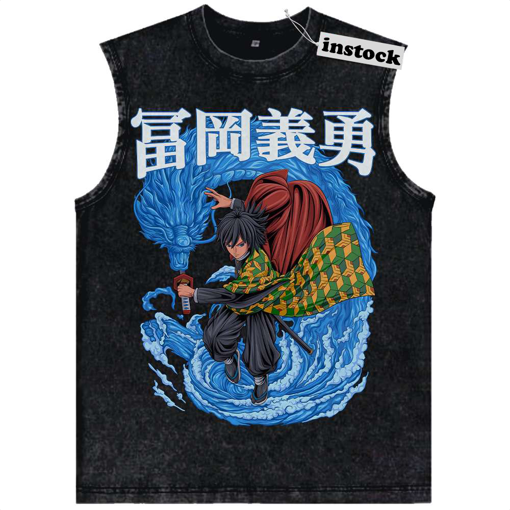 Giyu Tomioka Tank Top, Demon Slayer Tank Top, Anime Tank Top, Vintage Tank Top