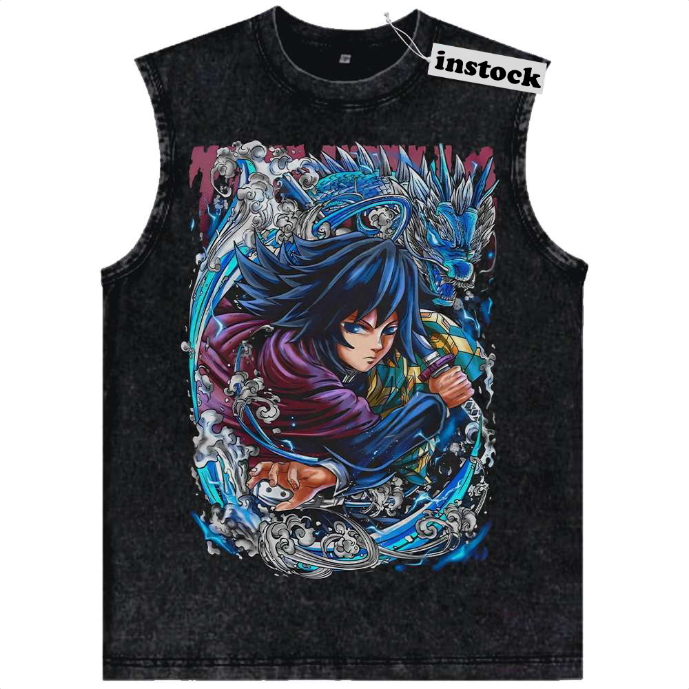 Giyu Tomioka Tank Top, Demon Slayer Tank Top, Anime Tank Top, Vintage Tank Top