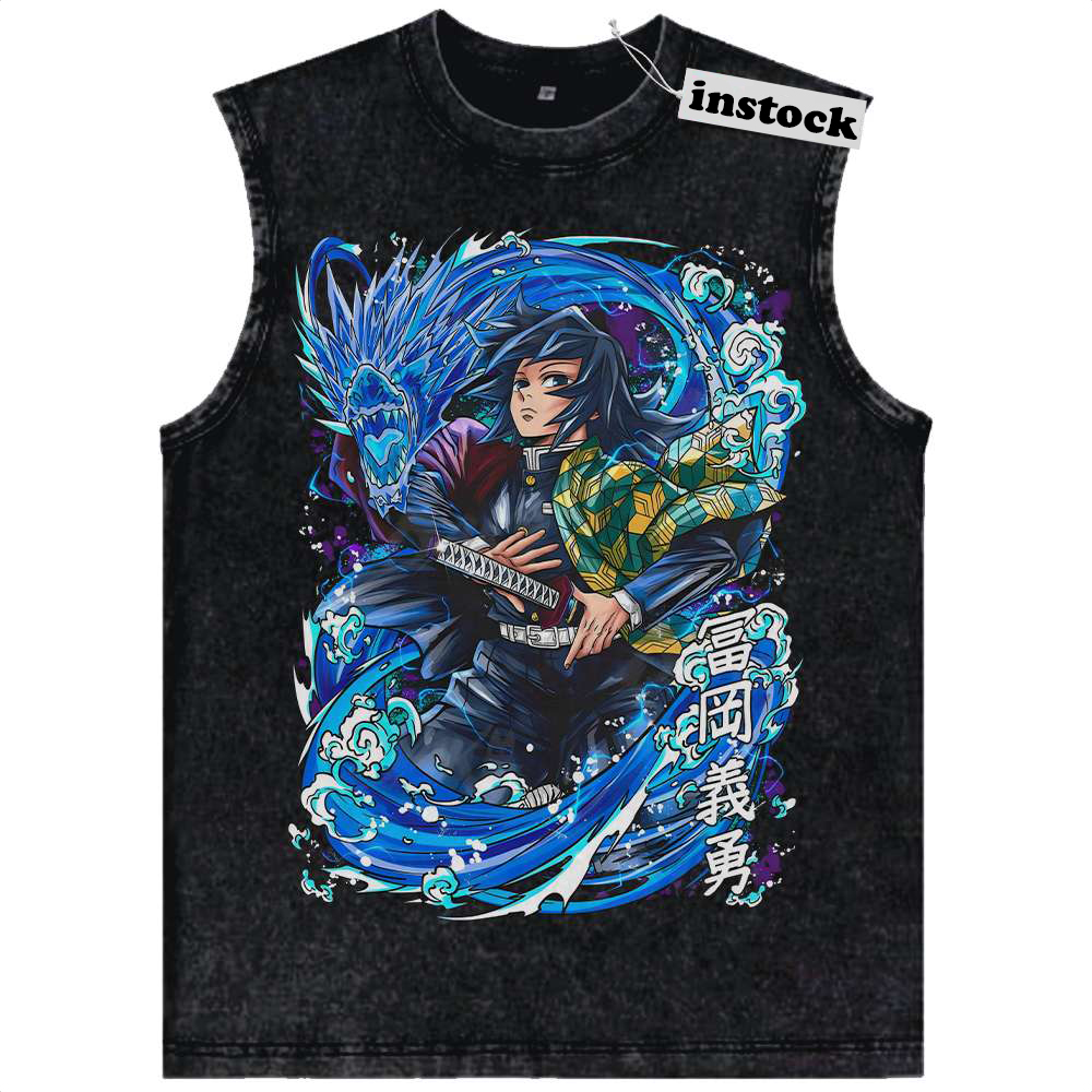 Giyu Tomioka Tank Top, Demon Slayer Tank Top, Anime Tank Top, Vintage Tank Top