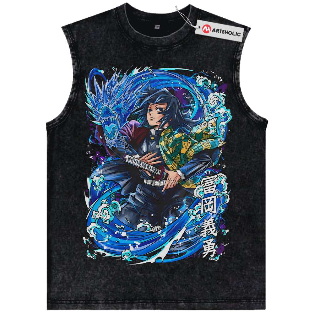 Giyu Tomioka Tank Top, Demon Slayer Tank Top, Anime Tank Top, Vintage Tank Top