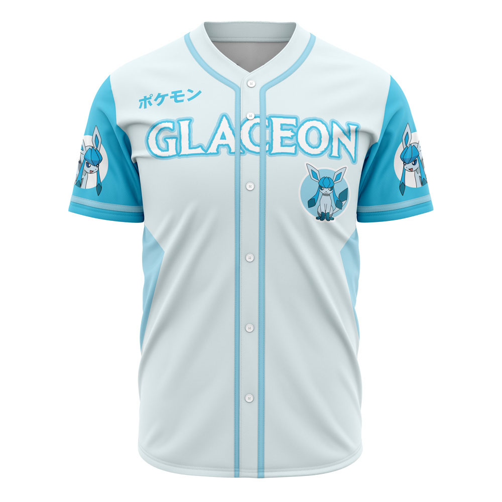 Glaceon Eeveelution Pokemon Custom Baseball Jersey - Otaku Hall