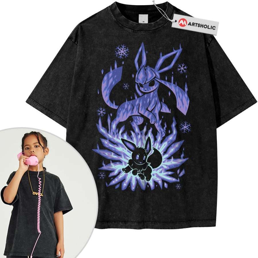 Alternative view of Glaceon Shirt For Kids, Eevee Shirt For Kids, Pokemon Shirt For Kids, Anime Shirt For Kids, Vintage Tee For Kids