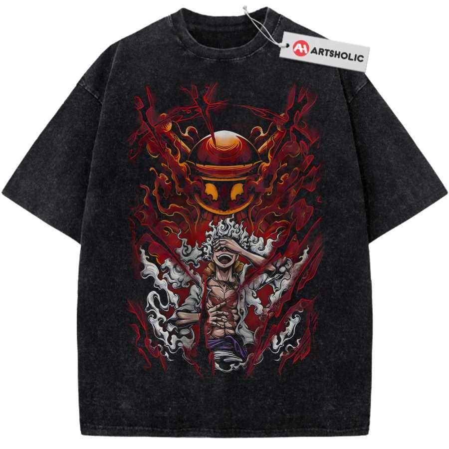Alternative view of God Nika Shirt, Monkey D Luffy Shirt, One Piece Shirt, Anime Shirt, Vintage T-Shirt