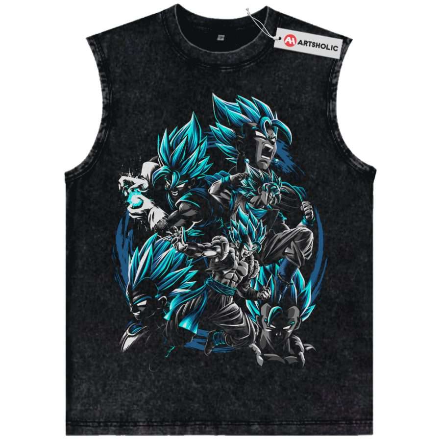 Alternative view of Gogeta Tank Top, Dragon Ball Z Tank Top, DBZ Tank Top, Anime Tank Top, Vintage Tank Top