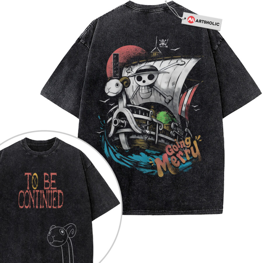 Alternative view of Going Merry Shirt, One Piece Shirt, Anime Shirt, Vintage T-Shirt 2-Sided