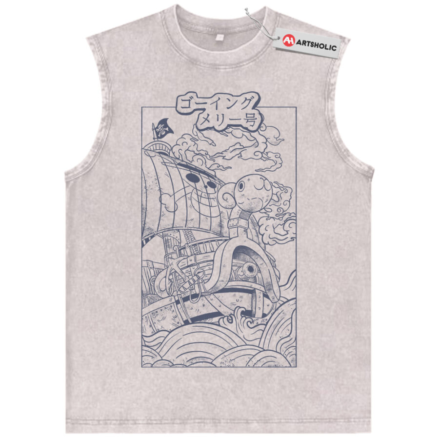 Alternative view of Going Merry Tank Top, One Piece Tank Top, Anime Tank Top, Vintage Tank Top