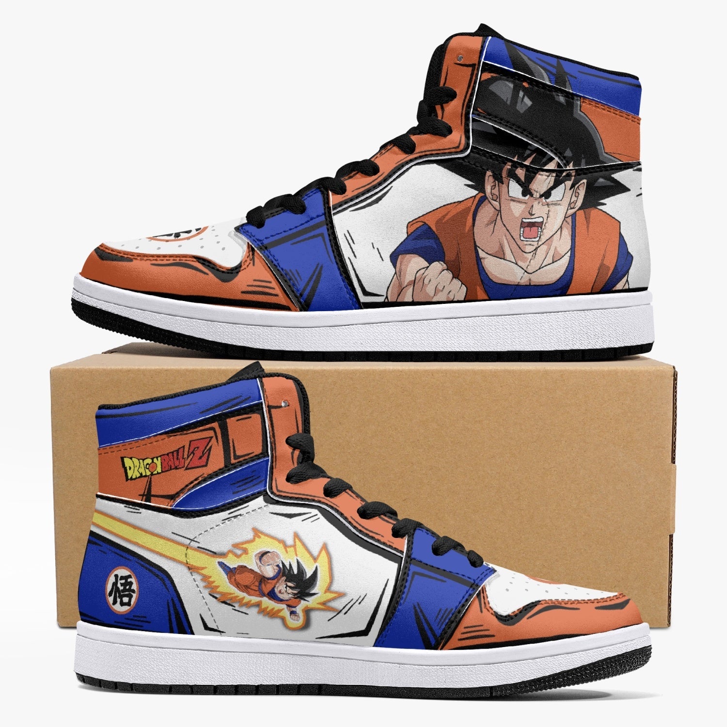Goku and Vegeta Dragon Ball Custom Sneaker Mid 1 Basketball Shoes - Otaku Hall