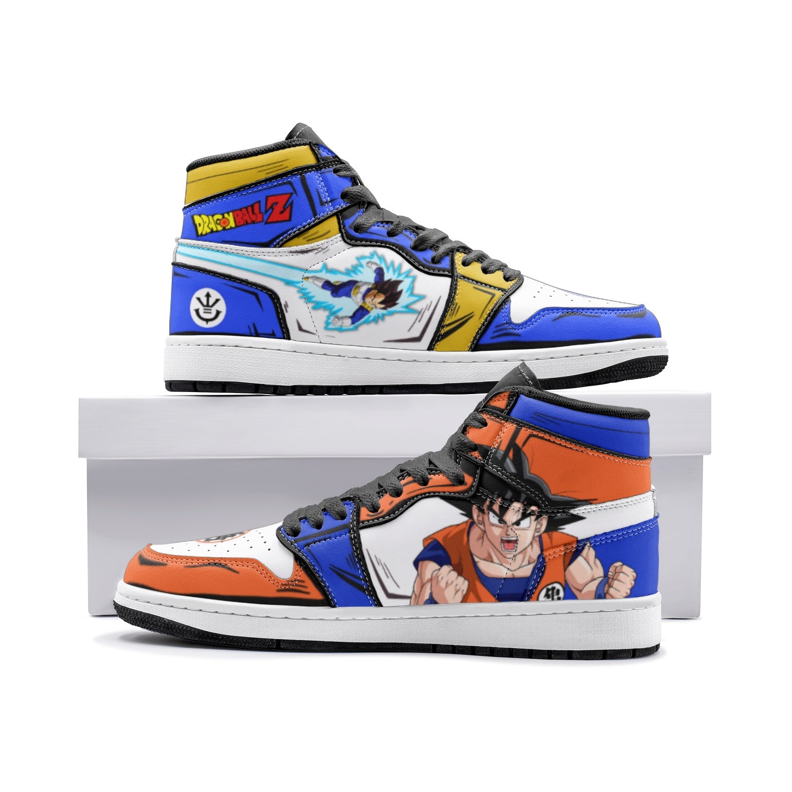 Goku and Vegeta Dragon Ball Z V2 Custom Sneaker Mid 1 Basketball Shoes - Otaku Hall