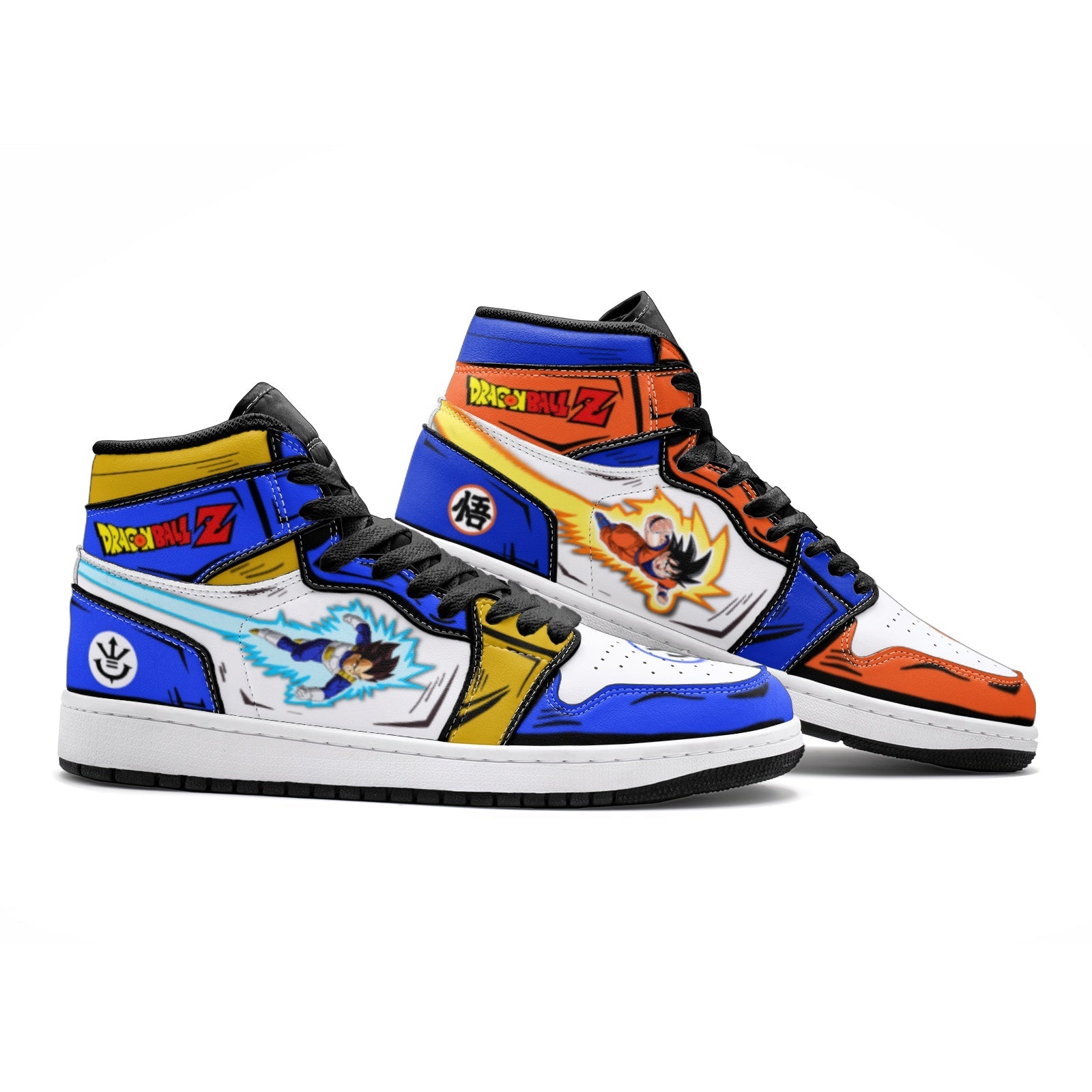 Alternative view of Goku and Vegeta Dragon Ball Z V2 Custom Sneaker Mid 1 Basketball Shoes - Otaku Hall