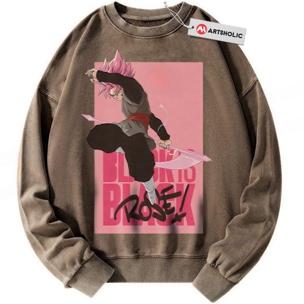 Alternative view of Goku Black Sweatshirt, Dragon Ball Sweatshirt, DBZ Sweatshirt, Anime Sweatshirt, Vintage Sweatshirt