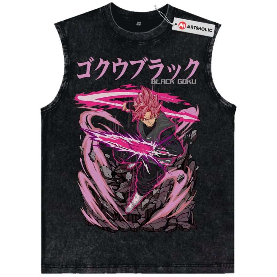 Alternative view of Goku Black Tank Top, Dragon Ball Tank Top, DBZ Tank Top, Anime Tank Top, Vintage Tank Top