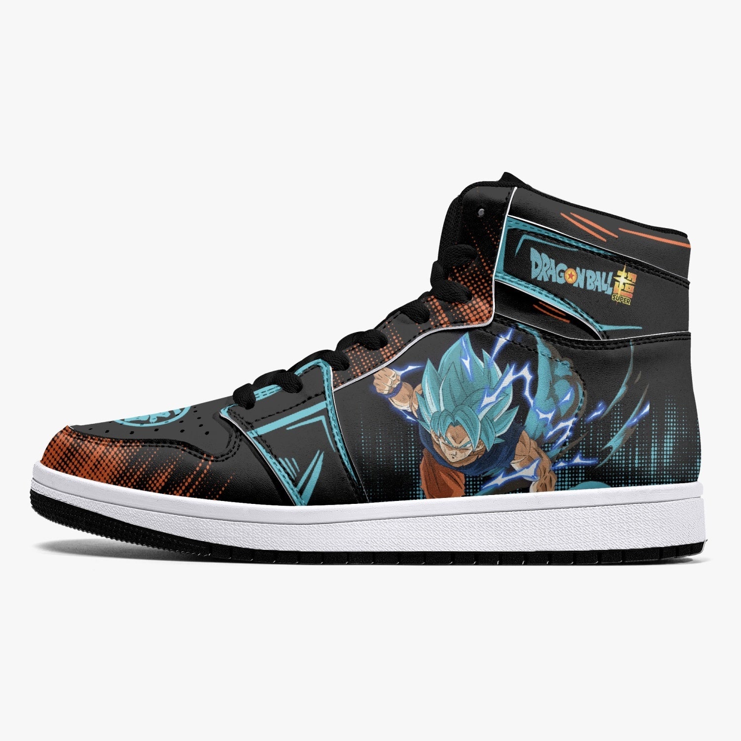 Alternative view of Goku Blue Dragon Ball Super Custom Sneaker Mid 1 Basketball Shoes - Otaku Hall