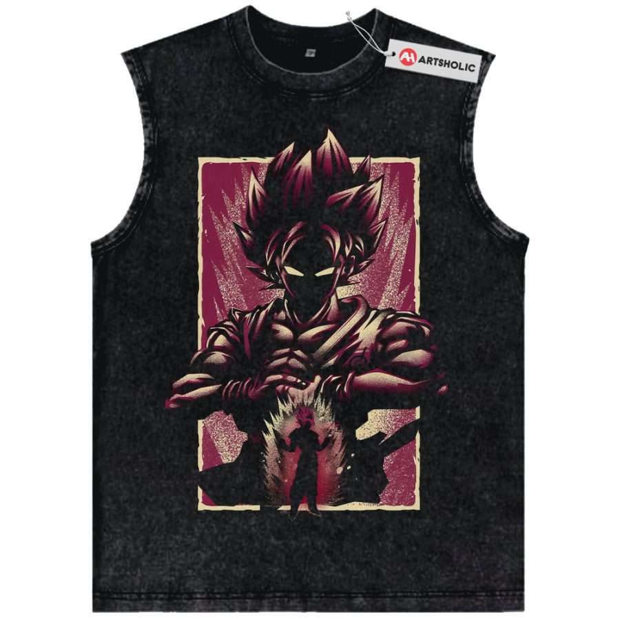 Alternative view of Goku Kaio-ken Tank Top, Dragon Ball Tank Top, DBZ Tank Top, Anime Tank Top, Vintage Tank Top