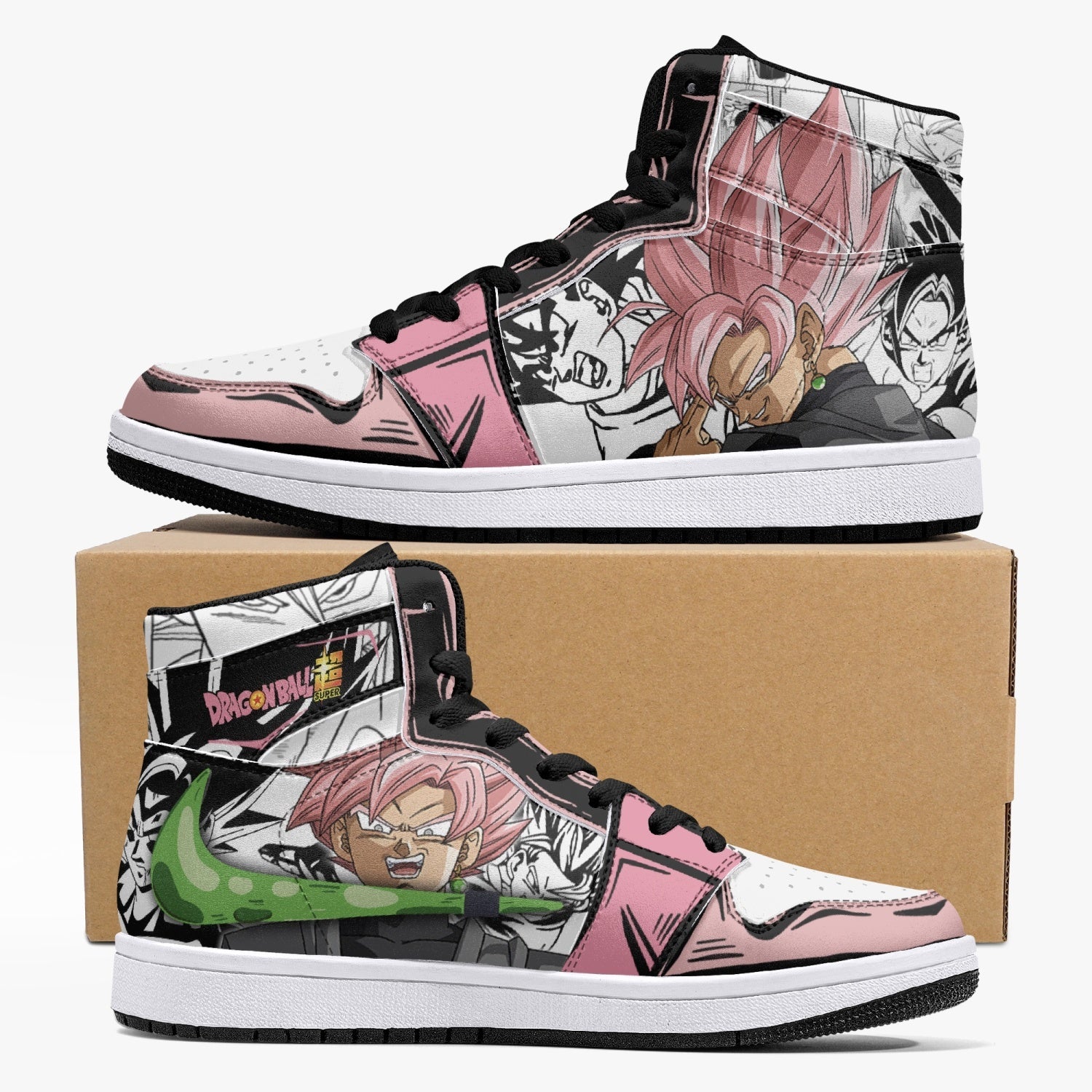 Goku Pink Dragon Ball Super Custom Sneaker Mid 1 Basketball Shoes - Otaku Hall