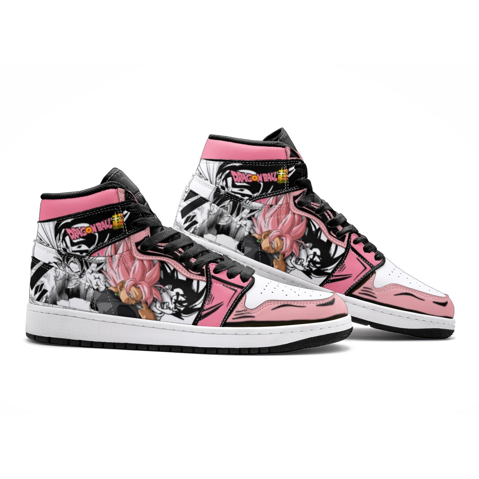 Goku Pink Dragon Ball Super V2 Custom Sneaker Mid 1 Basketball Shoes - Otaku Hall