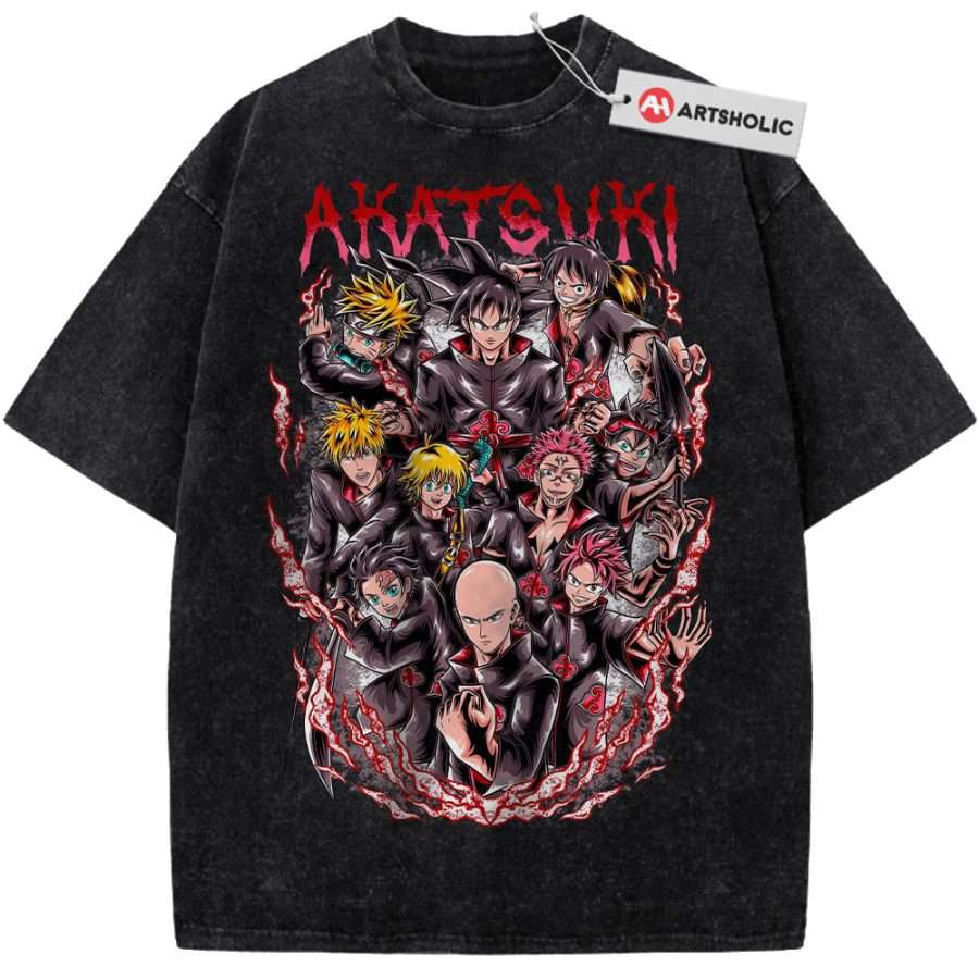 Alternative view of Goku Shirt, Naruto Shirt, Luffy Shirt, Tanjiro Kamado Shirt, Ichigo Kurosaki Shirt, Akatsuki Shirt, Anime Shirt,Vintage Tee