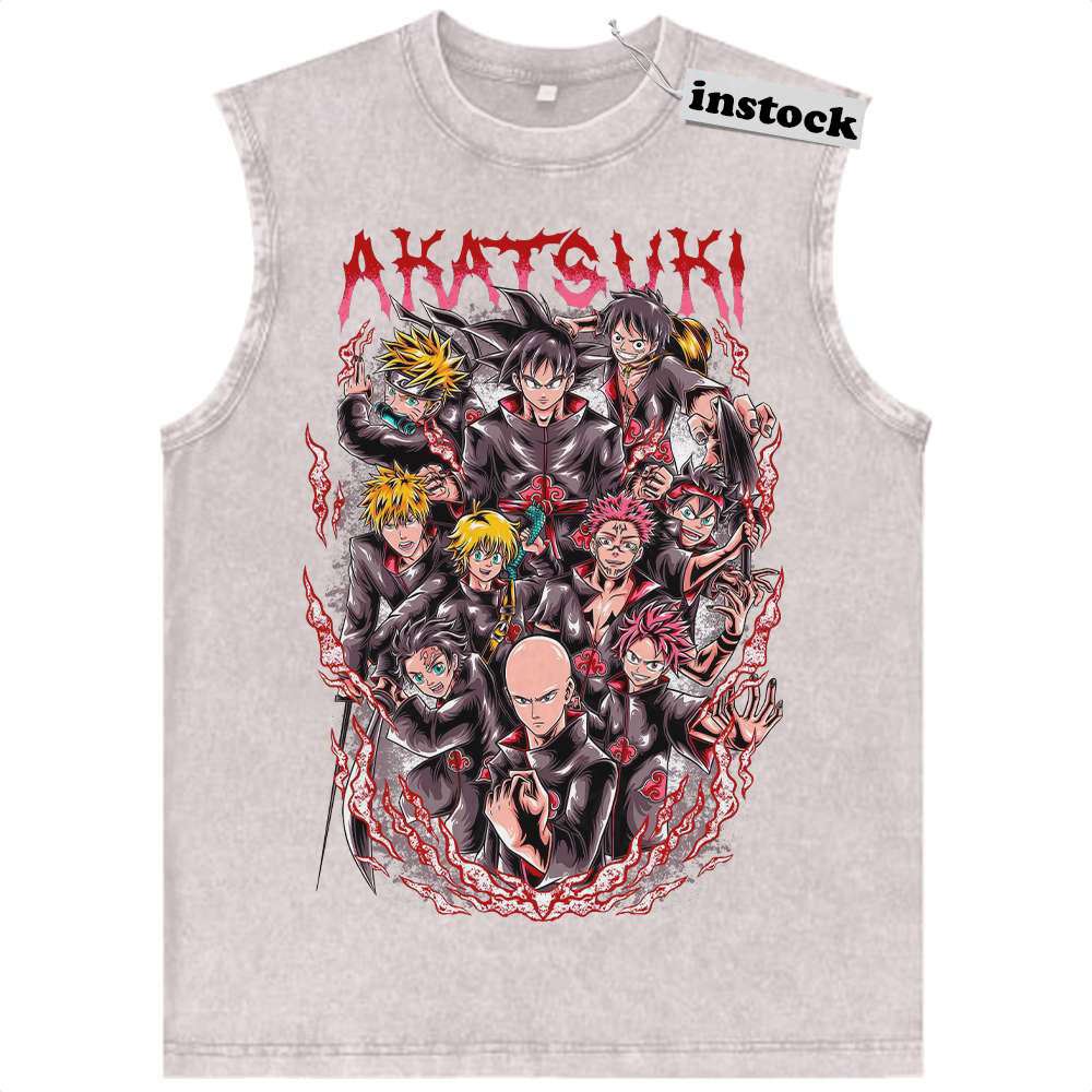 Goku Tank Top, Naruto Tank Top, Luffy Tank Top, Tanjiro Kamado Tank Top, Ichigo Kurosaki Tank Top, Akatsuki Tank Top, Anime Tank Top,Vintage Tank Top