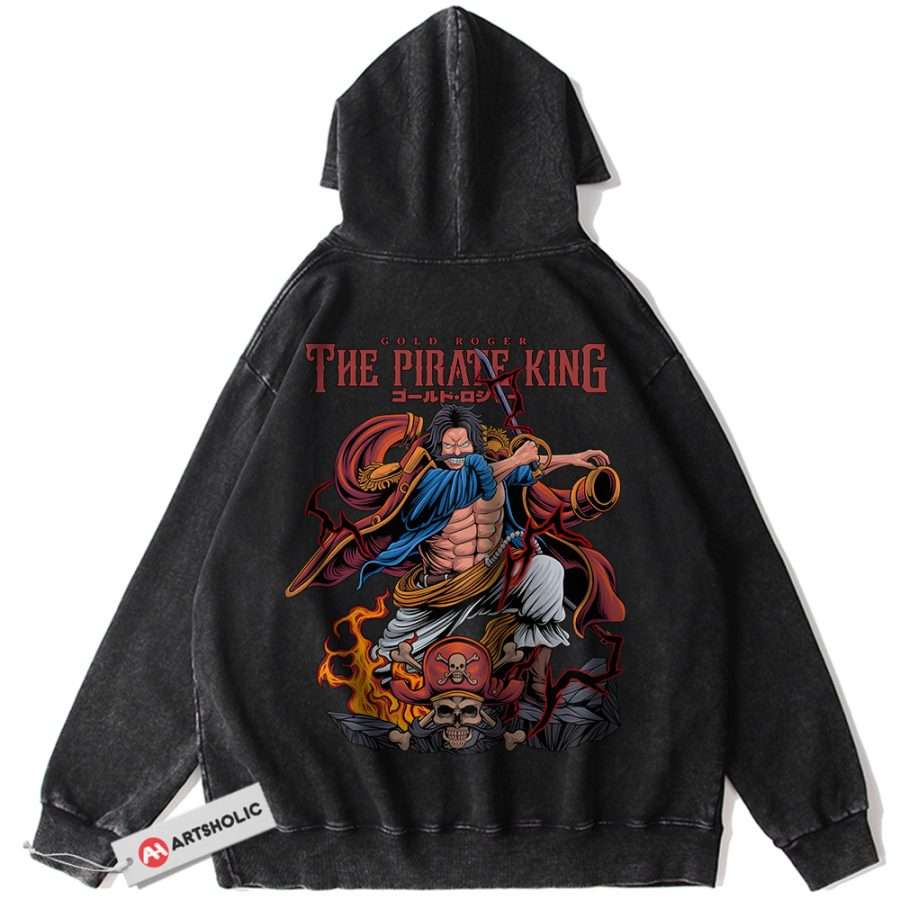 Alternative view of Gol D Roger Hoodie, One Piece Hoodie, Anime Hoodie, Vintage Hoodie